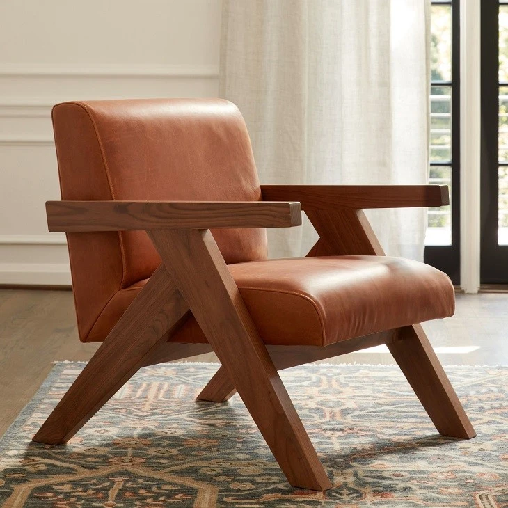 Glossy Brown Leather Chair Glossy Brown Leather Chair